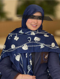 روسری زنانه ابریشم توییل وارداتی قواره ۱۴۰ زنجیری سرمه ای