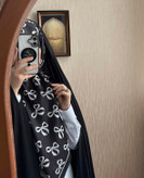 روسری زنانه نخی پاپیونی قواره ۱۴۰ خنک