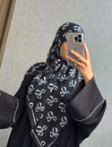 روسری زنانه نخی پاپیونی قواره ۱۴۰ خنک