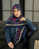 روسری نخی قواره بزرگ سیا اسکارف طرح گل- ایستایی عالی، نرم و سبک