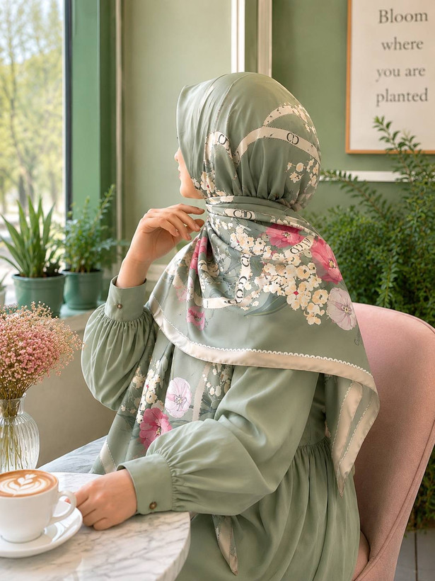 روسری زنانه ابریشم ساتن قواره ۱۴۰