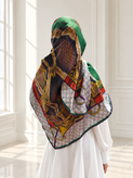 روسری ابریشم توییل گوچی طرح پوست مار