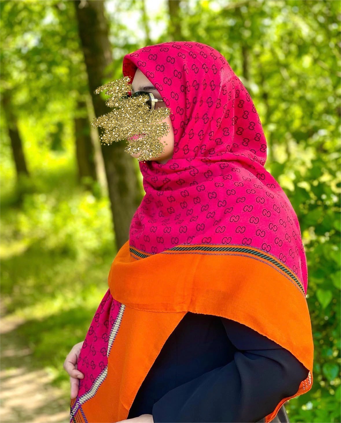 روسری نخی سیااسکارف  زنانه کاربردی قواره ۱۴۰ گوچی